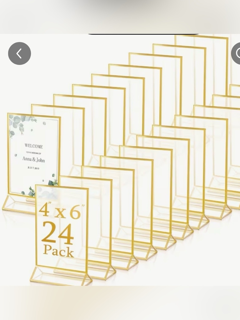 24 Gold Acrylic Professionally Handwritten Table Numbers | Used Once